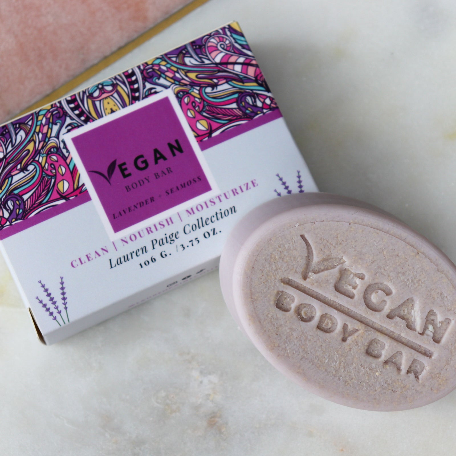 Vegan Body Bar | Lavender + Sea Moss | All Natural Body Cleansing Bar