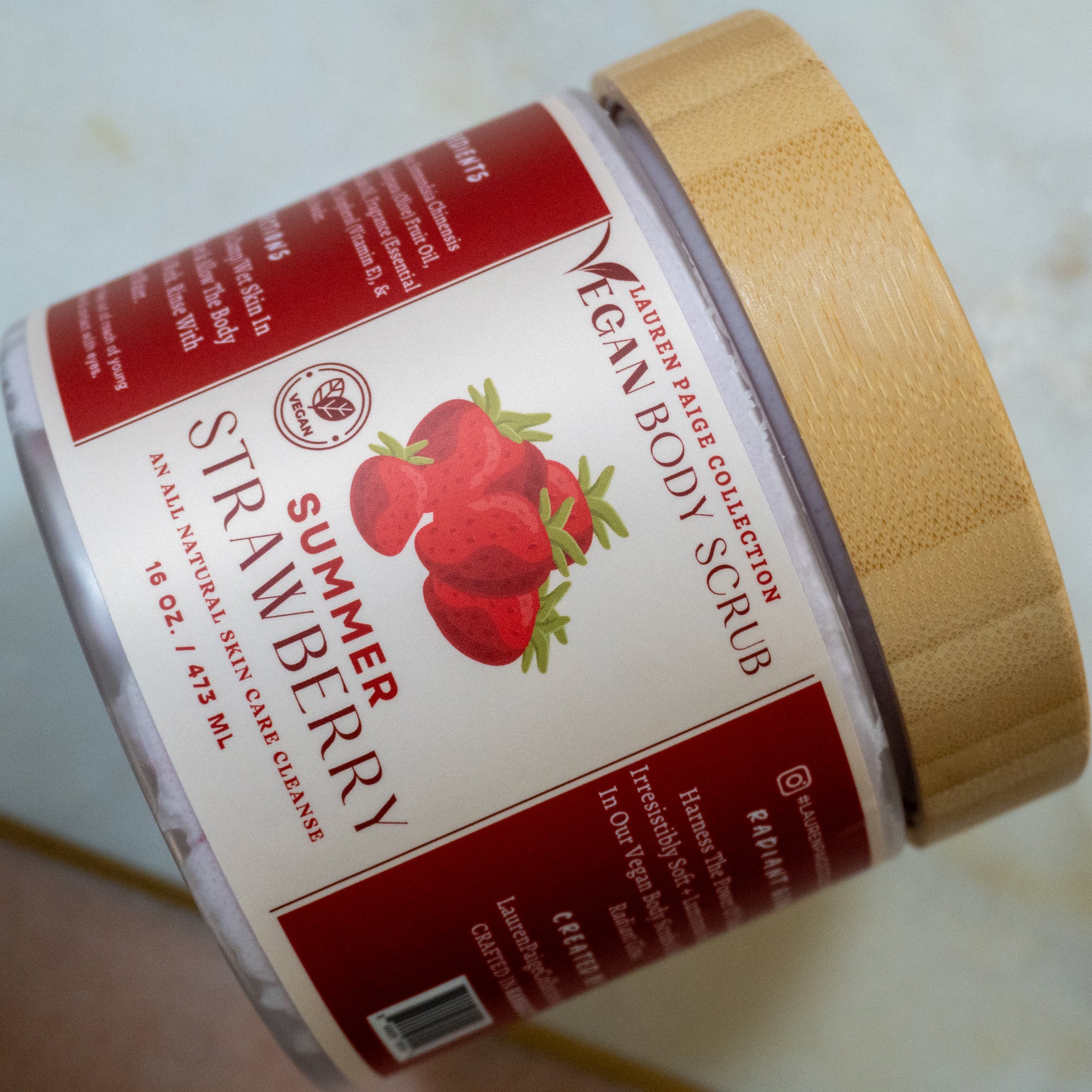 Vegan Body Scrub | Summer Strawberry | All Natural Body Cleansing Scrub
