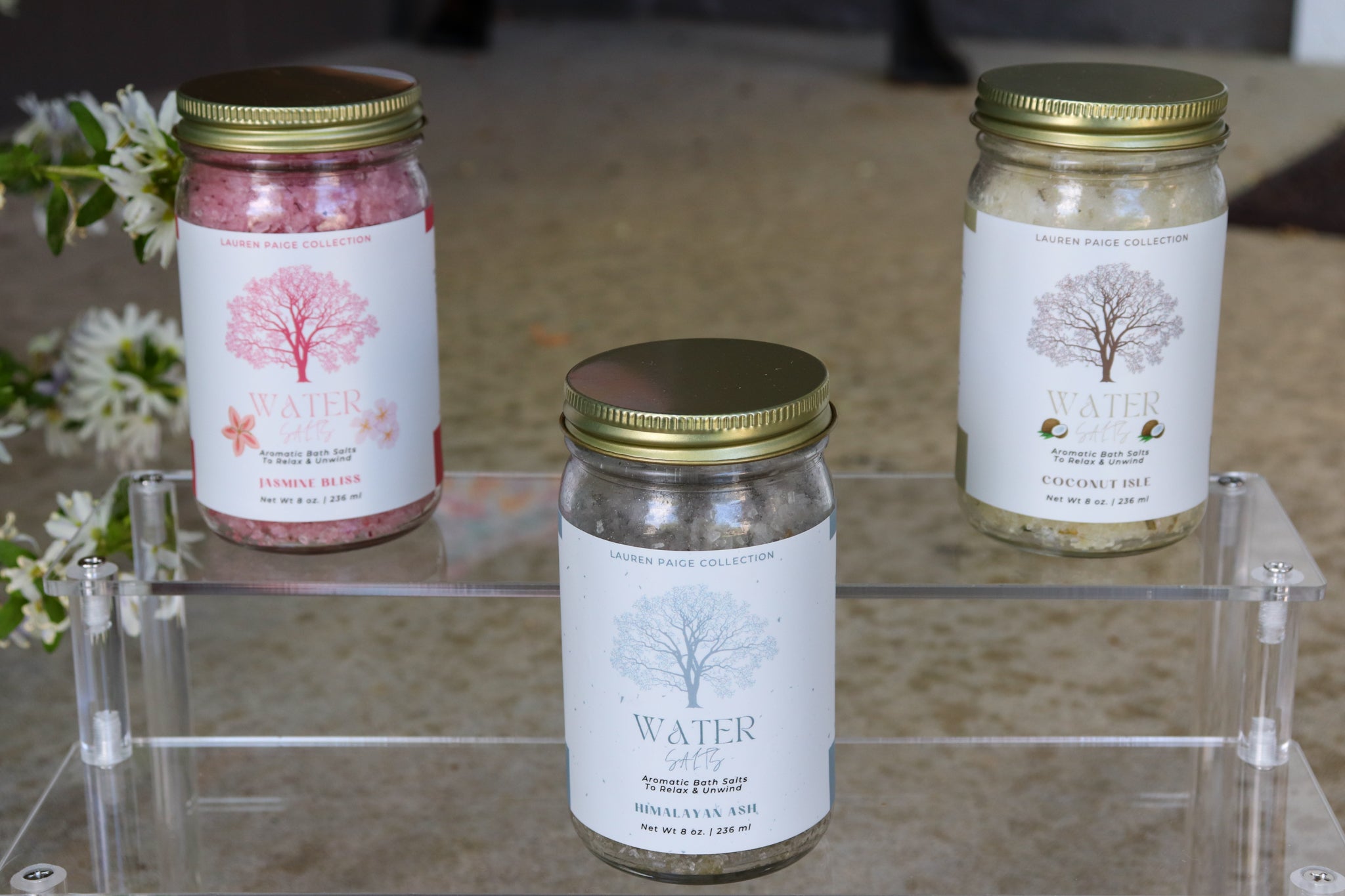 Water Salts | Jasmine Bliss | All Natural Aromatic Bath Salts